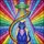 Cat Lovers' Whimsical Stained Glass Blue Cat UFO Rainbow Sparkle Mosaic Stained Glass Suncatcher - 5