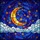 Celestial Art Lovers' Vibrant Tiffany Stained Glass Golden Moon Starry Night Sky Mosaic Stained Glass Suncatcher - 5