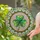 Stained Glass Art Fans' Vibrant Emerald Green Shamrock Tiffany Mosaic Golden Yellow & White Floral Pattern Stained Glass Suncatcher - 2