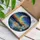 Art Lovers' Tiffany Style Stained Glass Crescent Moon Starry Night Water Reflection Blue Golden Orange Mosaic Stained Glass Suncatcher - 3