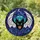 Halloween Lovers' Tiffany Stained Glass Angry Bat Teal Iridescent Wings Deep Blue Purple Celestial Mosaic Stained Glass Suncatcher - 1