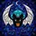 Halloween Lovers' Tiffany Stained Glass Angry Bat Teal Iridescent Wings Deep Blue Purple Celestial Mosaic Stained Glass Suncatcher - 5