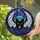 Halloween Lovers' Tiffany Stained Glass Angry Bat Teal Iridescent Wings Deep Blue Purple Celestial Mosaic Stained Glass Suncatcher - 2