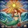 Fantasy Art Lovers' Tiffany Style Stained Glass Mermaid Ocean Sunset Mosaic Jewel Tones Stained Glass Suncatcher - 5