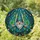 Fantasy Art Lovers' Whimsical Stained Glass Gnome with Clovers, Jewel Tone Blue Green Mosaic Stained Glass Suncatcher - 1