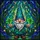 Fantasy Art Lovers' Whimsical Stained Glass Gnome with Clovers, Jewel Tone Blue Green Mosaic Stained Glass Suncatcher - 5