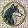 Wolf Lovers' Tiffany Stained Glass Majestic Wolf Profile Teal Pink Cream Mosaic with Yellow-Green Border Stained Glass Suncatcher - 5