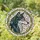 Wolf Lovers' Tiffany Stained Glass Majestic Wolf Profile Teal Pink Cream Mosaic with Yellow-Green Border Stained Glass Suncatcher - 1