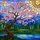 Nature Lovers' Intricate Tiffany-Style Jewel Tone Stained Glass Cherry Blossom Tree Landscape Mosaic Stained Glass Suncatcher - 5