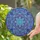 Art Lovers' Intricate Stained Glass Mandala Floral Sapphire Turquoise Fuchsia Jewel Tones Stained Glass Suncatcher - 2