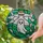 Whimsical Style Seekers' Translucent Emerald Green Stained Glass Ghost Potion Bottle Mosaic Stained Glass Suncatcher - 2