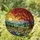 Nature & Art Lovers' Radiant Stained Glass Sun Tree Meadow Wildflower Mosaic Orange Red Purple Green Stained Glass Suncatcher - 1