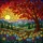 Nature & Art Lovers' Radiant Stained Glass Sun Tree Meadow Wildflower Mosaic Orange Red Purple Green Stained Glass Suncatcher - 5