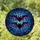 Gothic Art Admirers' Tiffany Stained Glass Bats Spiderweb Night Sky Mosaic Purple Blue Teal Stained Glass Suncatcher - Lifk_E6N34
