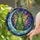 Cat Lovers' Intricate Stained Glass Celestial Cat & Moon Jewel Tones Design Stained Glass Suncatcher - 2