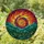 Nature Lovers' Tiffany Stained Glass Cosmic Vortex Mountain Sunset Forest Jewel Tone Blue Orange Purple Art Stained Glass Suncatcher - 1