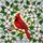 Nature Lovers' Tiffany Stained Glass Ruby Red Cardinal Bird Emerald Green Dogwood Floral Mosaic Design Stained Glass Suncatcher - 5