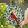 Nature Lovers' Tiffany Stained Glass Ruby Red Cardinal Bird Emerald Green Dogwood Floral Mosaic Design Stained Glass Suncatcher - 2