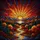 Art Enthusiasts' Intricate Stained Glass Sunburst Mountain River Forest Jewel Tone Mosaic Stained Glass Suncatcher - 5