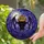 Halloween Lovers' Intricate Tiffany Glass Bat & BOO! Pumpkin Deep Purple Night Sky Jewel Tones Stained Glass Suncatcher - 2