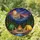 Nature Lovers' Vibrant Stained Glass Campfire Mountain Forest Night Mosaic Stained Glass Suncatcher - 1