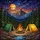 Nature Lovers' Vibrant Stained Glass Campfire Mountain Forest Night Mosaic Stained Glass Suncatcher - 5