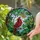 Nature Lovers' Tiffany Stained Glass Ruby Red Cardinal Emerald Leaves Amber Berries Mosaic Art Stained Glass Suncatcher - t_XZDtwHzu