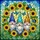 Whimsical Art Lovers' Stained Glass Gnomes & Sunflowers Mosaic in Royal Blue & Amber Jewel Tones Stained Glass Suncatcher - 5