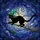 Cat Lovers' Tiffany Stained Glass Black Cat Flying Broom Mystical Night Sky Mosaic Jewel Tones Stained Glass Suncatcher - 4