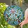 Nature Lovers' Detailed Stained Glass Hummingbirds Pink Flower Swirling Sky Art Teal Orange Jewel Tones Stained Glass Suncatcher - 2