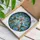 Nature Lovers' Detailed Stained Glass Hummingbirds Pink Flower Swirling Sky Art Teal Orange Jewel Tones Stained Glass Suncatcher - 3
