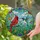 Nature Lovers' Vibrant Stained Glass Red Cardinal Hummingbird Jewel Tone Mosaic Stained Glass Suncatcher - s7-MIgRUU-