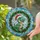 Dinosaur Lovers' Tiffany Stained Glass T-Rex Santa Hat Holly Wreath Frosty Winter Mosaic Stained Glass Suncatcher - 2