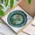 Dinosaur Lovers' Tiffany Stained Glass T-Rex Santa Hat Holly Wreath Frosty Winter Mosaic Stained Glass Suncatcher - 3
