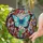 Art Lovers' Majestic Stained Glass Butterfly Aqua Blue Iridescent Floral Mosaic Jewel Tones Stained Glass Suncatcher - PgVwudT-tW