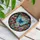 Art Lovers' Majestic Stained Glass Butterfly Aqua Blue Iridescent Floral Mosaic Jewel Tones Stained Glass Suncatcher - Q7mjT6IEQY