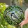 Nature Lovers' Tiffany Style Stained Glass Titmouse Bird Vibrant Emerald Green & Sky Blue Foliage Stained Glass Suncatcher - 2