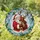 Holiday Lovers' Intricate Stained Glass Santa Reindeer Ruby Red Creamy White Golden Yellow Winter Mosaic Design Stained Glass Suncatcher - 1