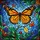 Nature Lovers' Vibrant Monarch Butterfly Tiffany Stained Glass Mosaic Art with Ruby Red & Golden Accents Stained Glass Suncatcher - 5