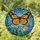 Nature Lovers' Vibrant Monarch Butterfly Tiffany Stained Glass Mosaic Art with Ruby Red & Golden Accents Stained Glass Suncatcher - usXBs5G_O6