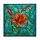Stained Glass Art Lovers' Tiffany Style Fiery Orange-Red Lily Teal-Turquoise Mosaic Pattern Stained Glass Suncatcher - 5