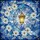 Art Lovers' Tiffany Stained Glass Crescent Moon Lantern Winter Night Icy Blue Gold Mosaic Stained Glass Suncatcher - 5