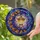 Fantasy Art Lovers' Intricate Stained Glass Crescent Moon Lantern Celestial Mosaic Orange Blue Jewel Tones Stained Glass Suncatcher - 2