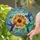 Art Lovers' Intricate Stained Glass Hibiscus Hummingbird Jewel Tones Vibrant Mosaic Stained Glass Suncatcher - 2