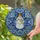 Winter Enthusiasts' Glowing Snowman Tiffany Blue Frosted Jewel Starburst Snowflake Mosaic Stained Glass Suncatcher - 2