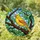 Nature Lovers' Intricate Stained Glass Yellow Canary, Tiffany Style Orange & Green Mosaic Pattern Stained Glass Suncatcher - 1