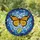 Nature Lovers' Tiffany Style Monarch Butterfly Stained Glass Mosaic Art Orange Blue Purple Green Stained Glass Suncatcher - 1