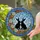 Celestial Dreamers' Vibrant Stained Glass Crescent Moon Rabbits, Blue Sapphire Sky & Floral Jewel Tones Stained Glass Suncatcher - 2