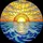 Nature Lovers' Vibrant Stained Glass Ocean Sunset Art with Tiffany Style Sun & Waves Stained Glass Suncatcher - 5