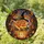 Autumn Style Lovers' Vibrant Orange Stained Glass Rose Witch Hat & Jack-o'-Lantern Monarch Mosaic Stained Glass Suncatcher - 1